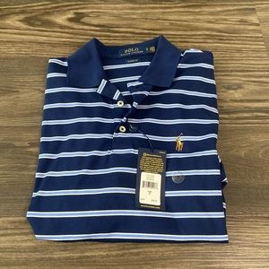 Men’s Blue Striped Polo by Ralph Lauren NWT